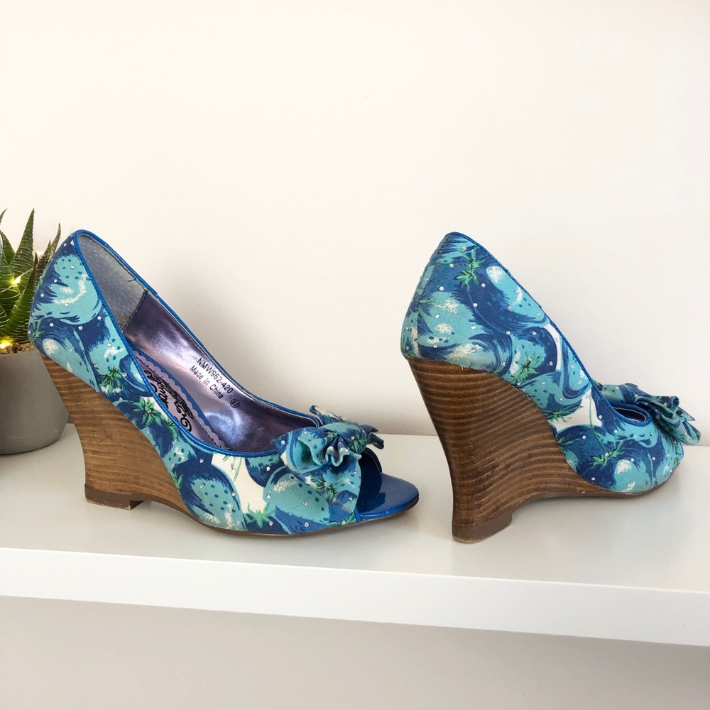 Naughty Monkey Wooden Heel Wedges